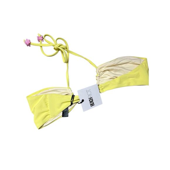 Beach Riot Lili Yellow Adjustable Halter Tie Bikini Swimsuit Top Size XL - Picture 8 of 8